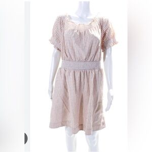 J crew peach gingham dress NWT